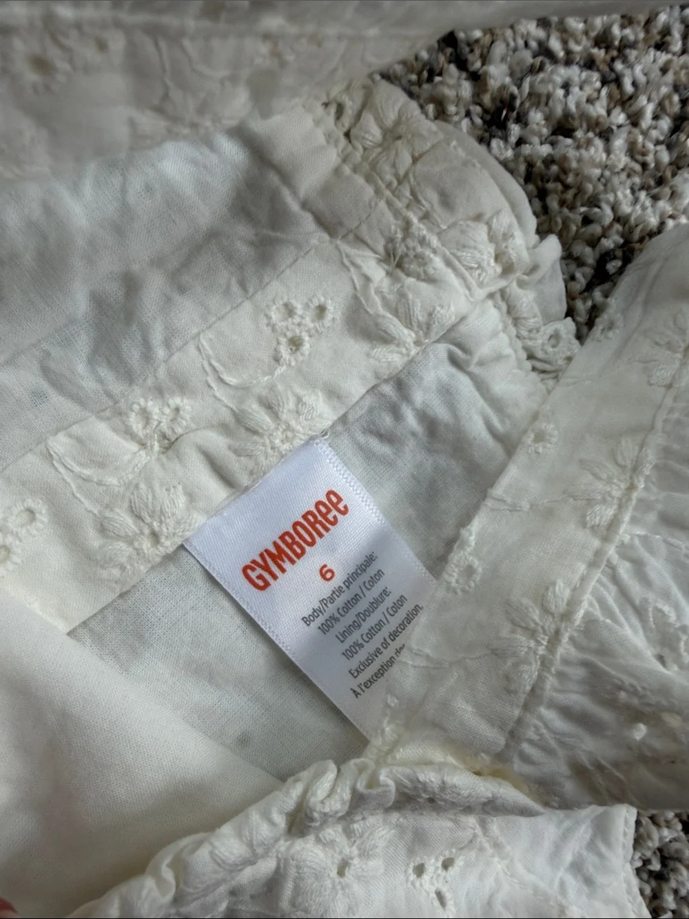 NWT Gymboree Girls' cream Eyelet Ruffle Sundress size 6